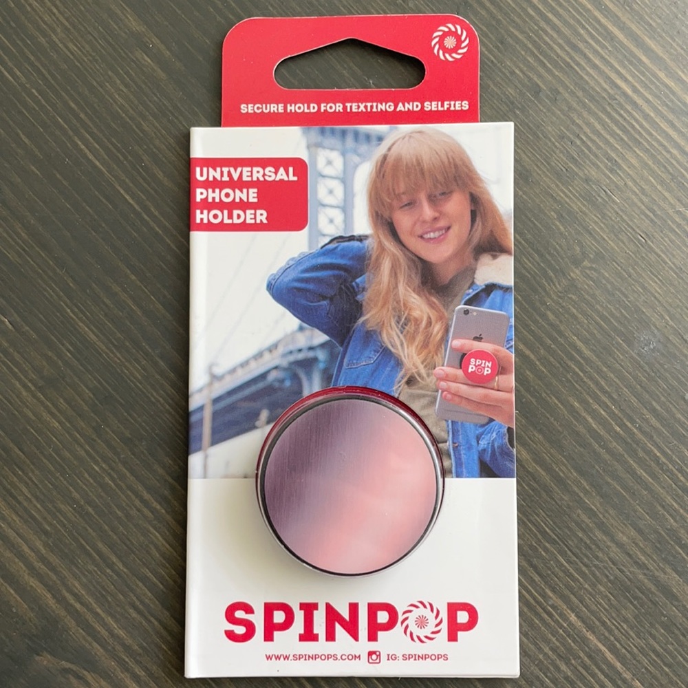 Spin pop pink phone grip holder
